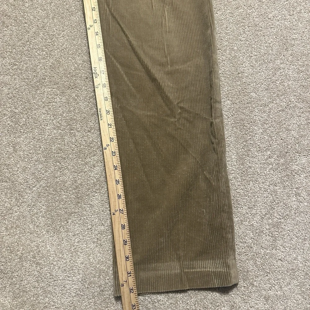 Eddie Bauer Corduroy Pants Men 36 (34x32) Beige Vintage 90s Pleated Hook‎ & Eye